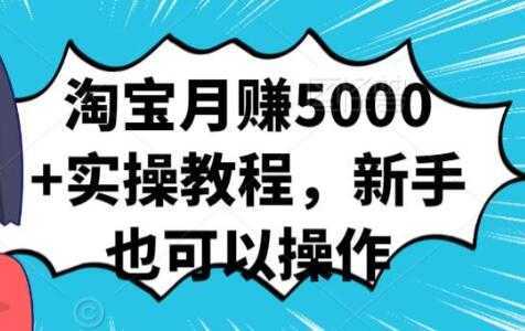 淘宝月赚5000+实操教程，新手也可以操作-5D资源网