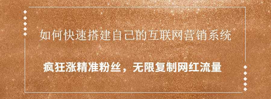 封神学员特训营：快速搭建自己的互联网营销系统，疯狂涨精准粉丝，无限复制网红流量-千盛网络