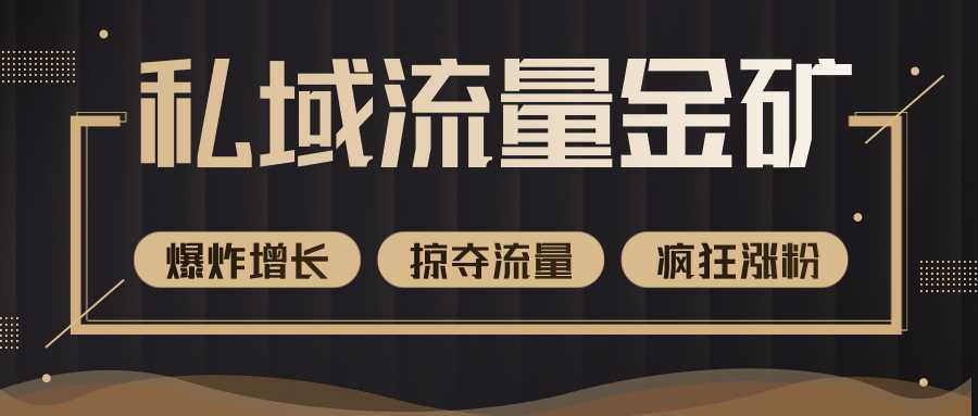 图片[1]-价值2200元私域流量的金矿，循环获取各大媒体精准流量，无限复制网红的精准流量！-5D资源网