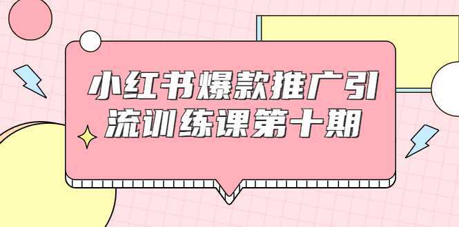 小红书爆款推广引流训练课第十期，手把手带你玩转小红书，轻松月入过万-5D资源网