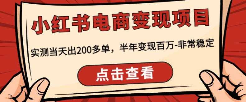 图片[1]-顽石·小红‬书电商变现项目，实测当天出200多单，半年变现百万，非常稳定-5D资源网