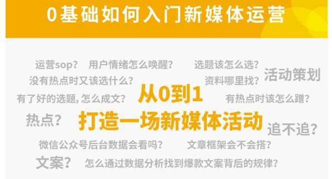 新媒体运营系列课，课程零基础入门，解锁高薪职业必备的四项技能-千盛网络