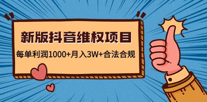 新版抖音维全项目：每单利润1000+月入3W+合法合规-千盛网络