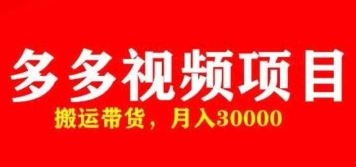 多多带货视频快速50爆款拿带货资格，搬运带货，月入30000【全套脚本+详细玩法】-5D资源网