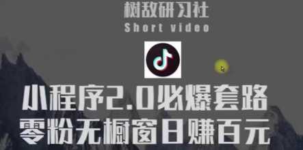 树敌研习社6月抖音赚钱课程：抖音小程序2.0必爆套路零粉无橱窗日赚百元玩法-千盛网络