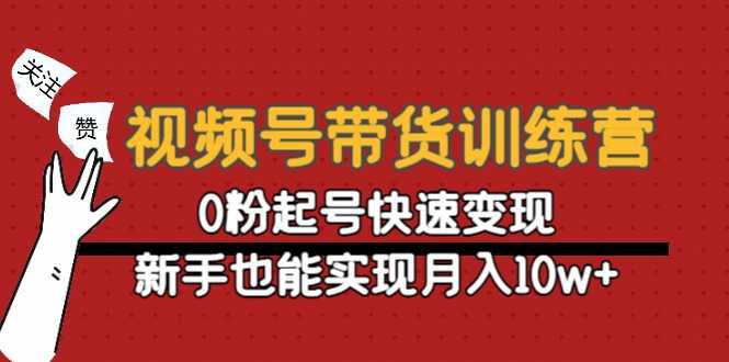 视频号带货训练营：0粉起号快速变现，新手也能实现月入10w+-千盛网络